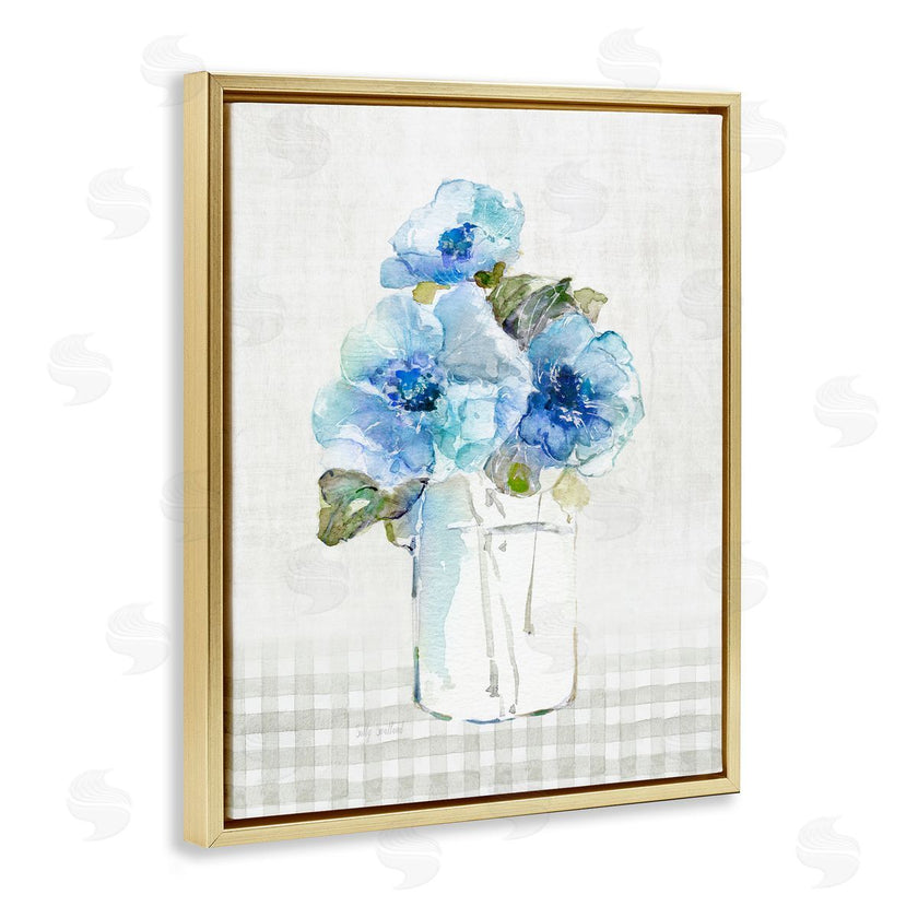 Sally Swatland | Blue Flowers on Tartan