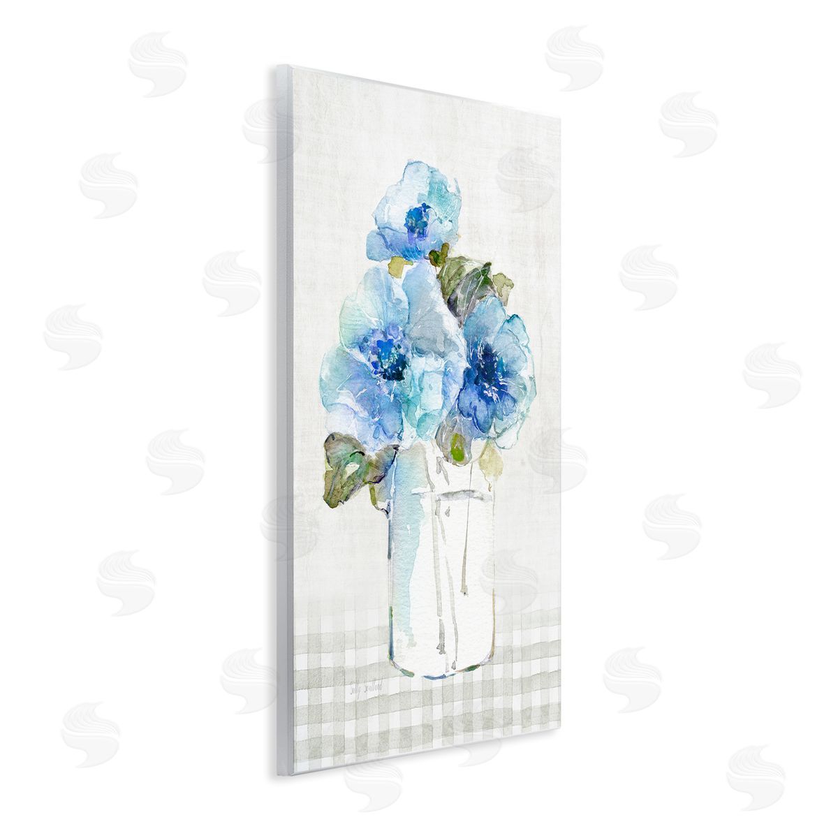 Sally Swatland | Blue Flowers on Tartan