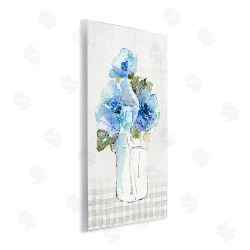 Sally Swatland | Blue Flowers on Tartan