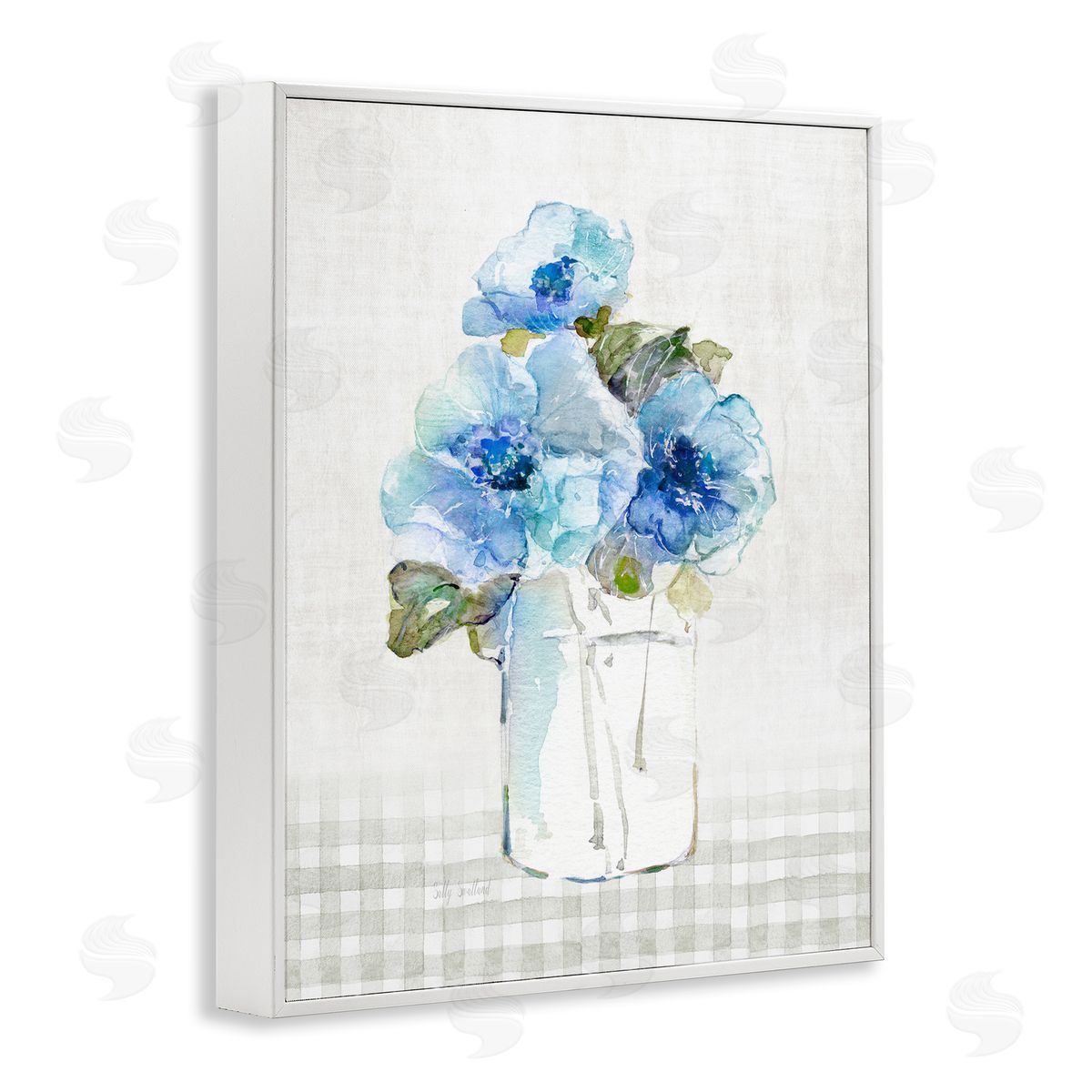 Sally Swatland | Blue Flowers on Tartan