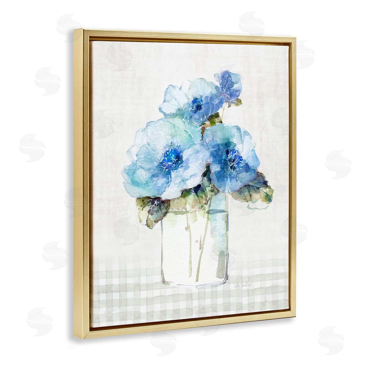 Sally Swatland | Plaid Blue Flowers