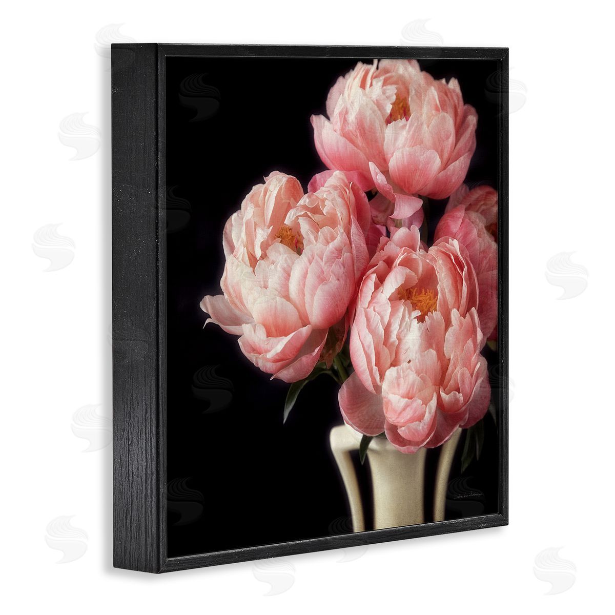 Debra Van Swearingen Three Peonies Photography Black Framed Giclee Wall Artside_