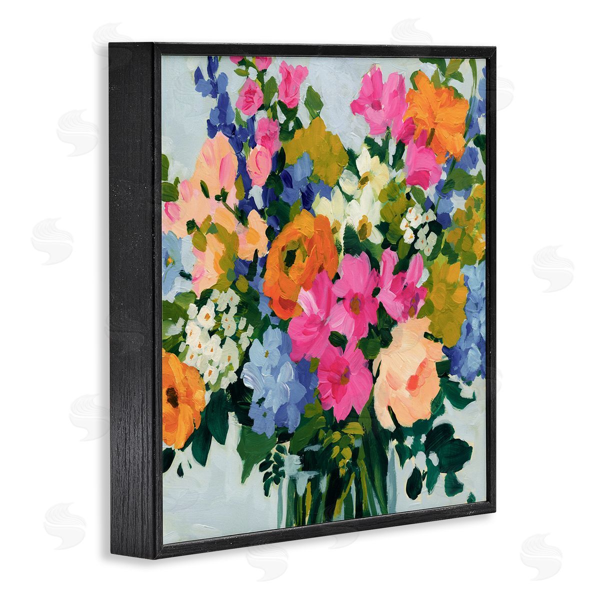 Victoria Barnes Vivid Bouquet Blooms Black Framed Giclee Wall Artside_