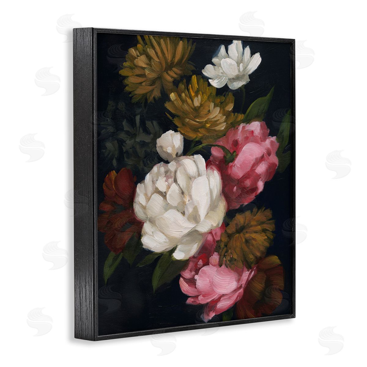 Grace Popp Peony Flower Arrangement Black Framed Giclee Wall Artside_