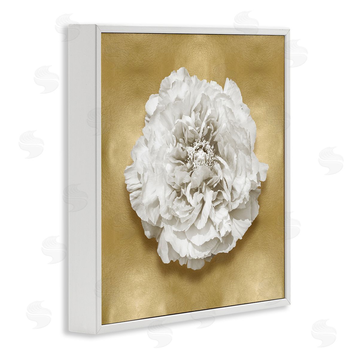 Caroline Kelly Glam White Carnation White Framed Giclee Wall Artside_