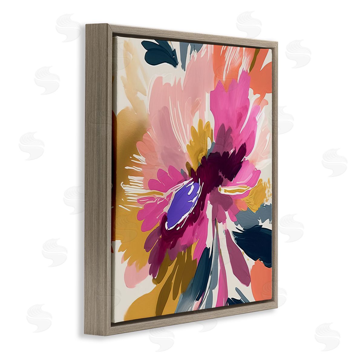 Andrea Haase Abstract Flower Petals Brown Floater Frame Canvas Artside_