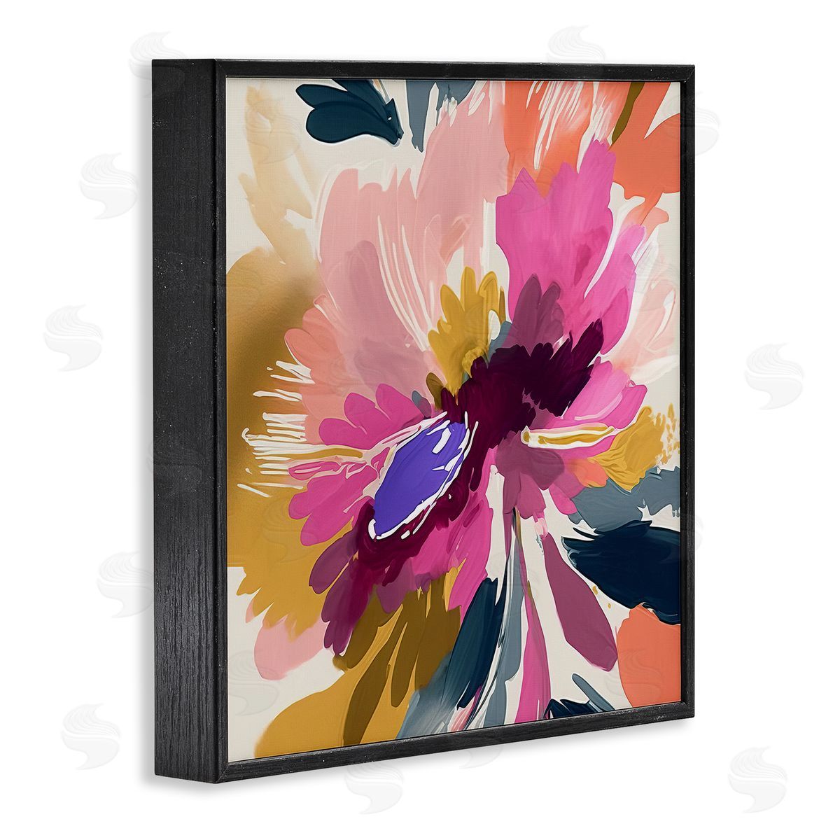 Andrea Haase Abstract Flower Petals Black Framed Giclee Wall Artside_