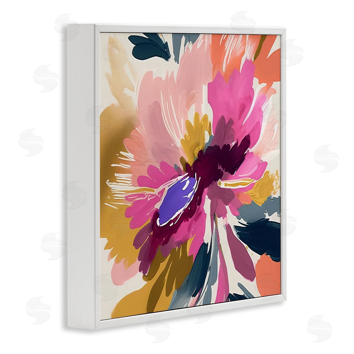 Andrea Haase Abstract Flower Petals White Framed Giclee Wall Artside_