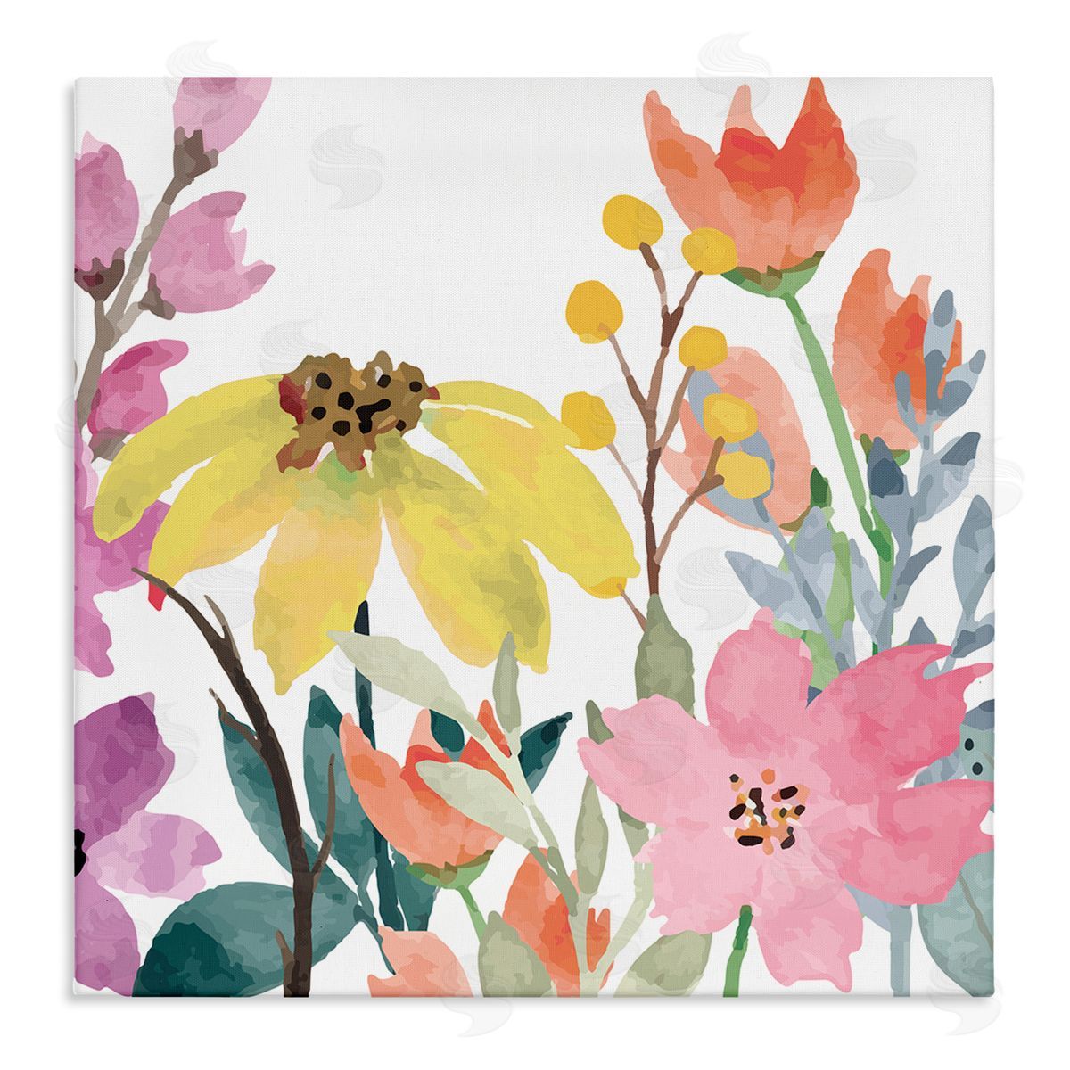 Kim Allen Soft Floral Garden Canvas Wall Art