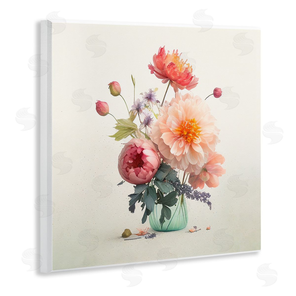 Leah McLean Dahlia & Roses Bouquet Wall Plaque Artside_