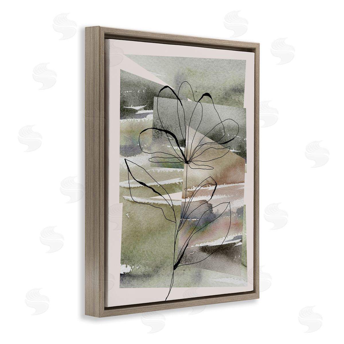 Divisha Mehta | Flower Outline on Green