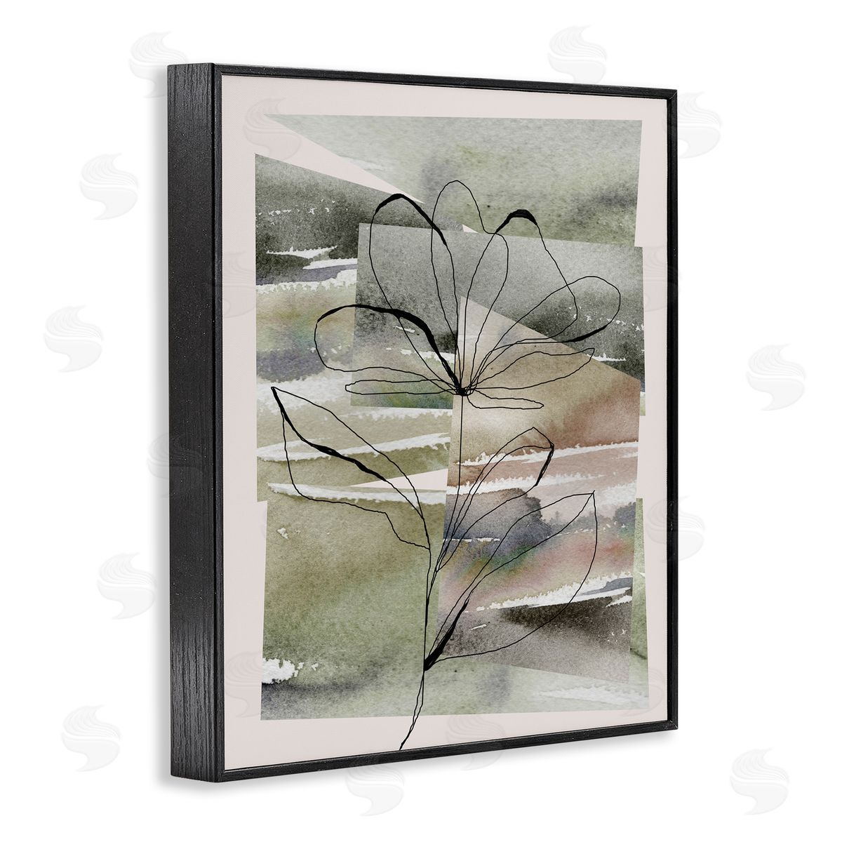 Divisha Mehta | Flower Outline on Green