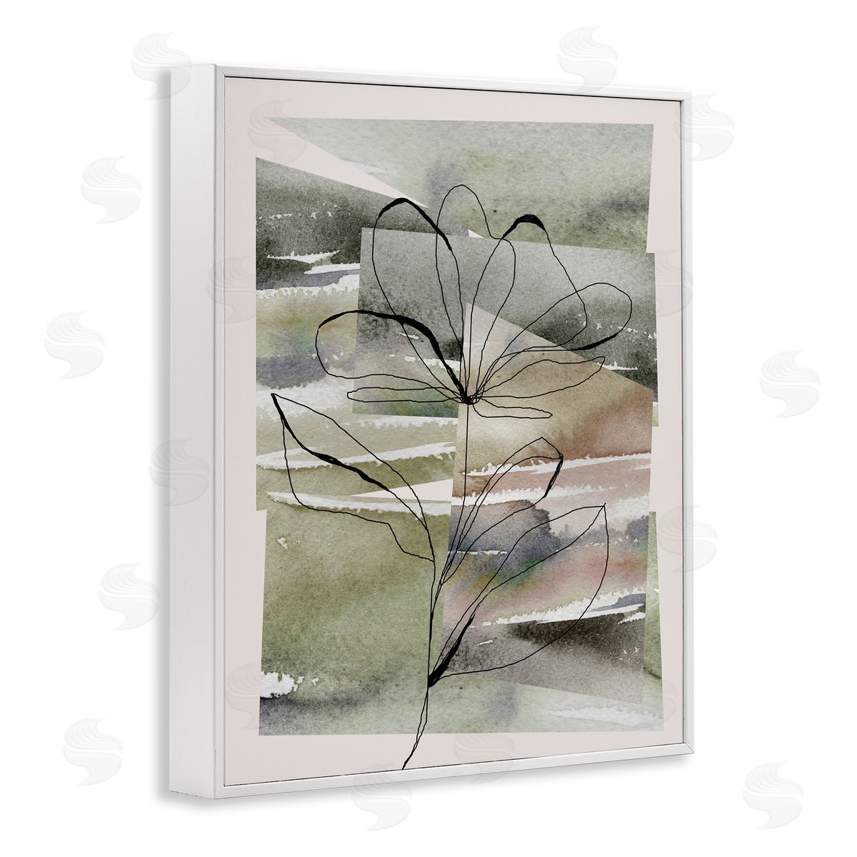 Divisha Mehta | Flower Outline on Green