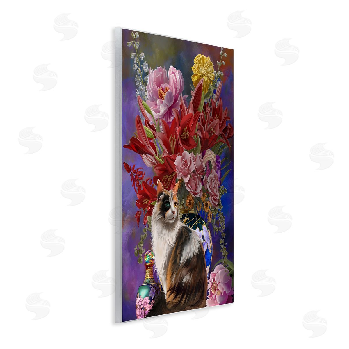 Nene Thomas Cat & Flower Chinoiserie Wall Plaque Artside_