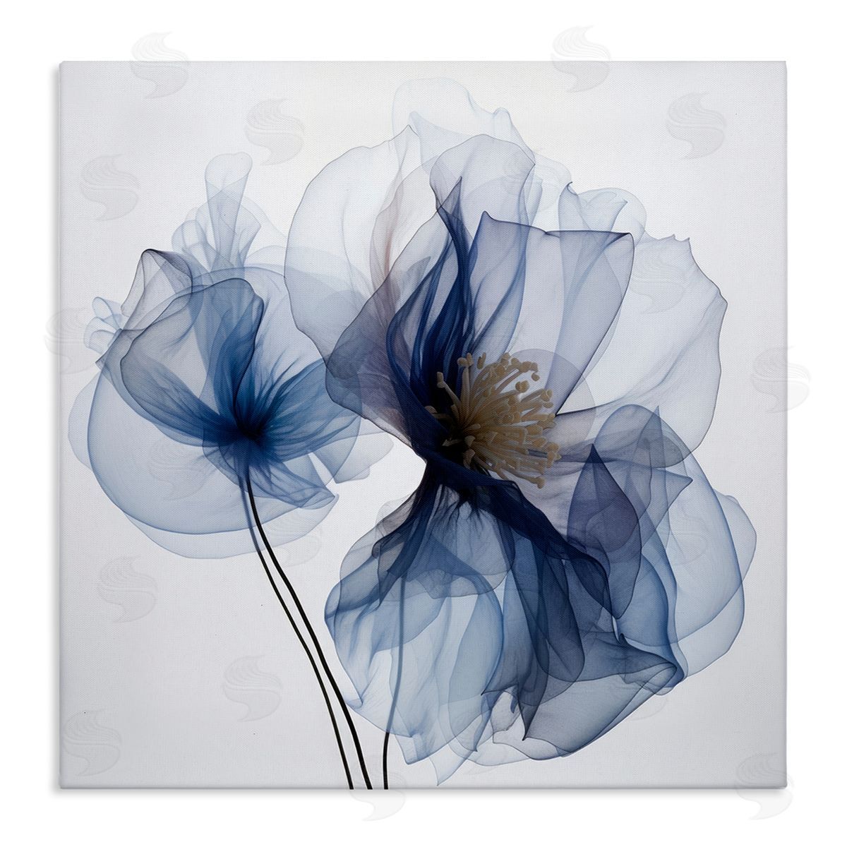 Irena Orlov Blue X-Ray Flowers Canvas Wall Art