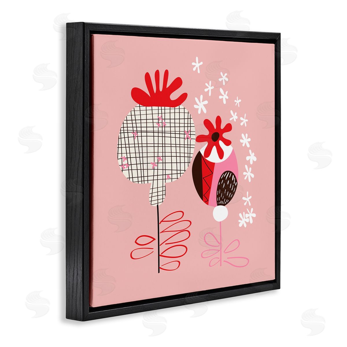 Pragya Kothari Pink Seed Pods Black Floater Frame Canvas Artside_