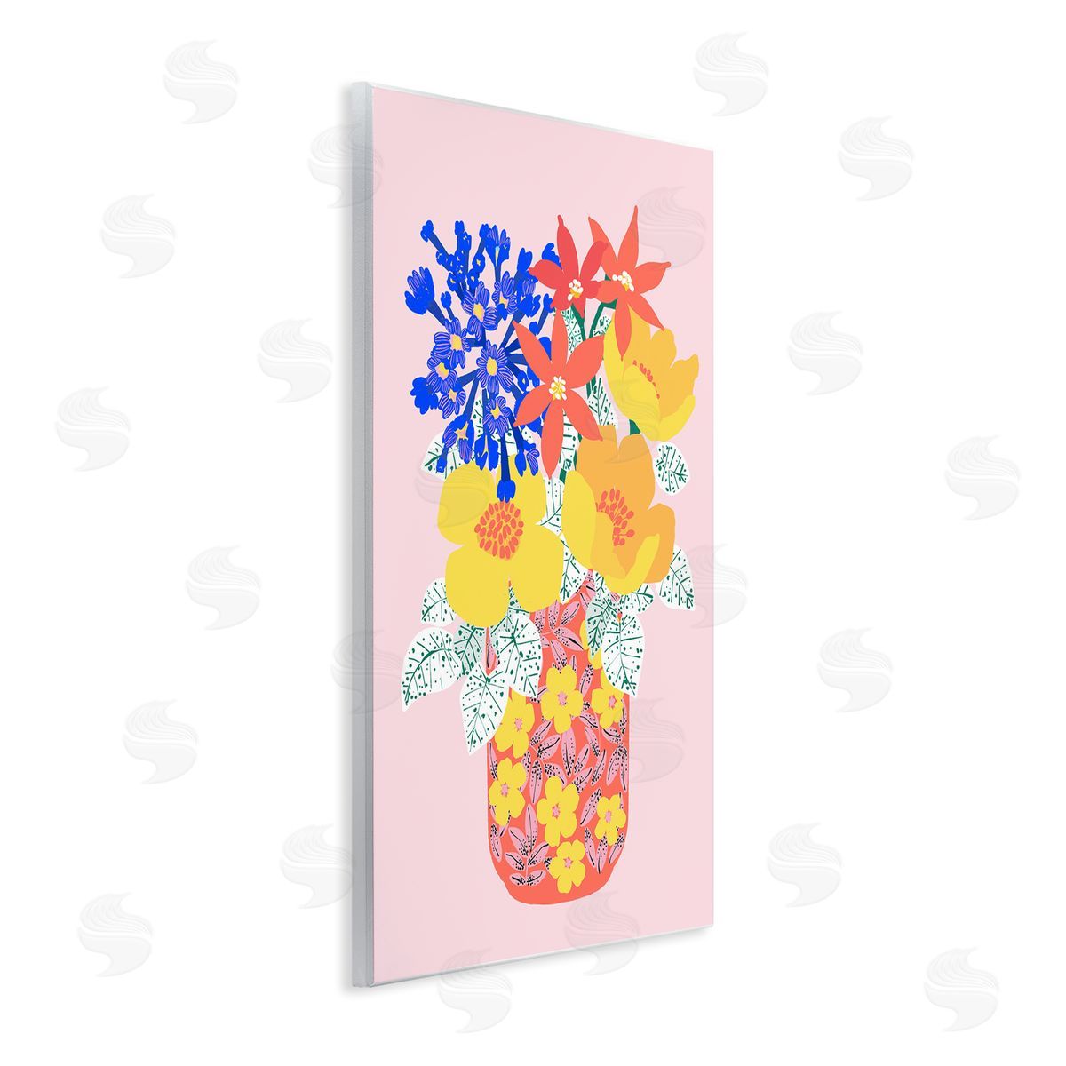 Pragya Kothari Modern Patterned Flowers Wall Plaque Artside_