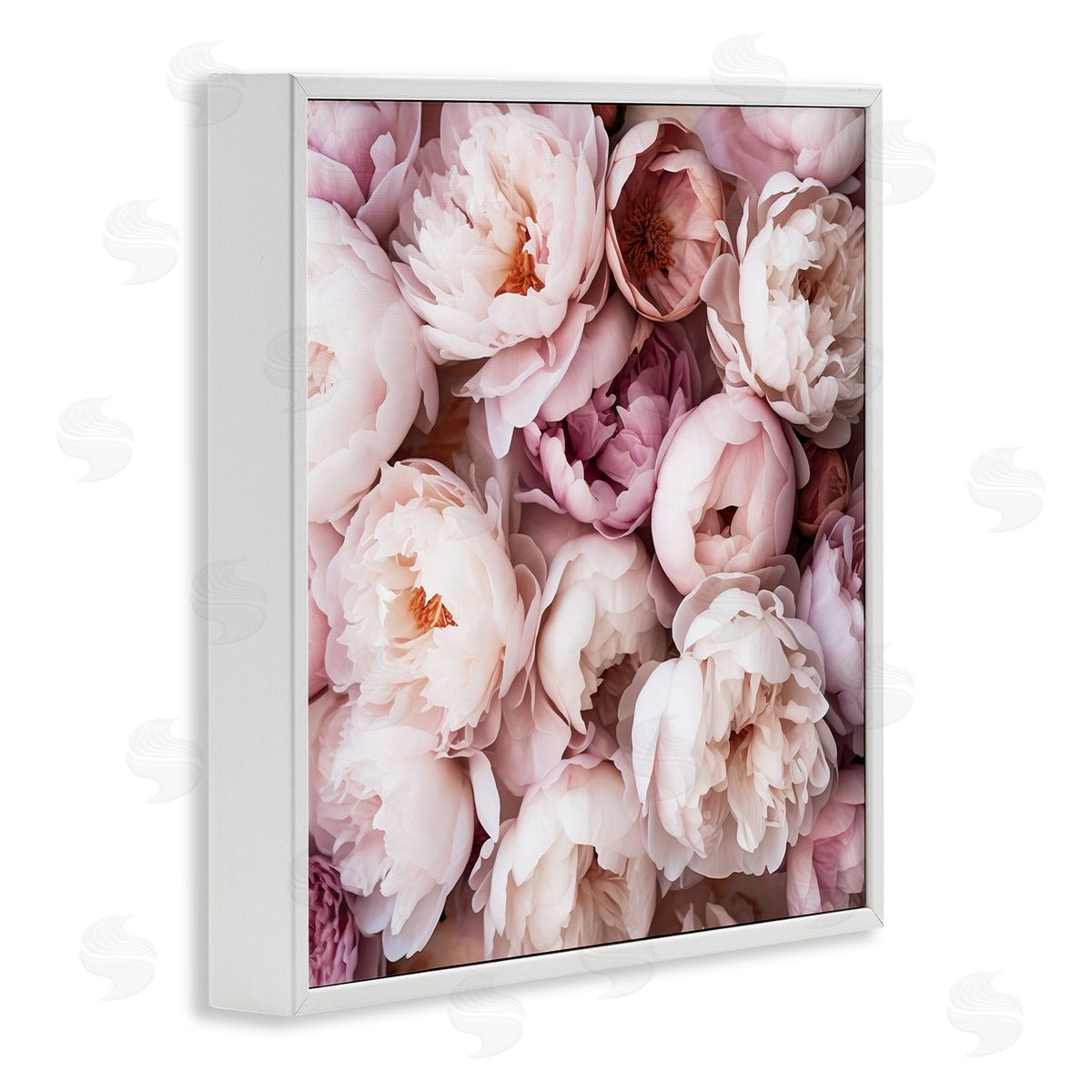 Riley B Varied Peony Blooms White Framed Giclee Wall Artside_