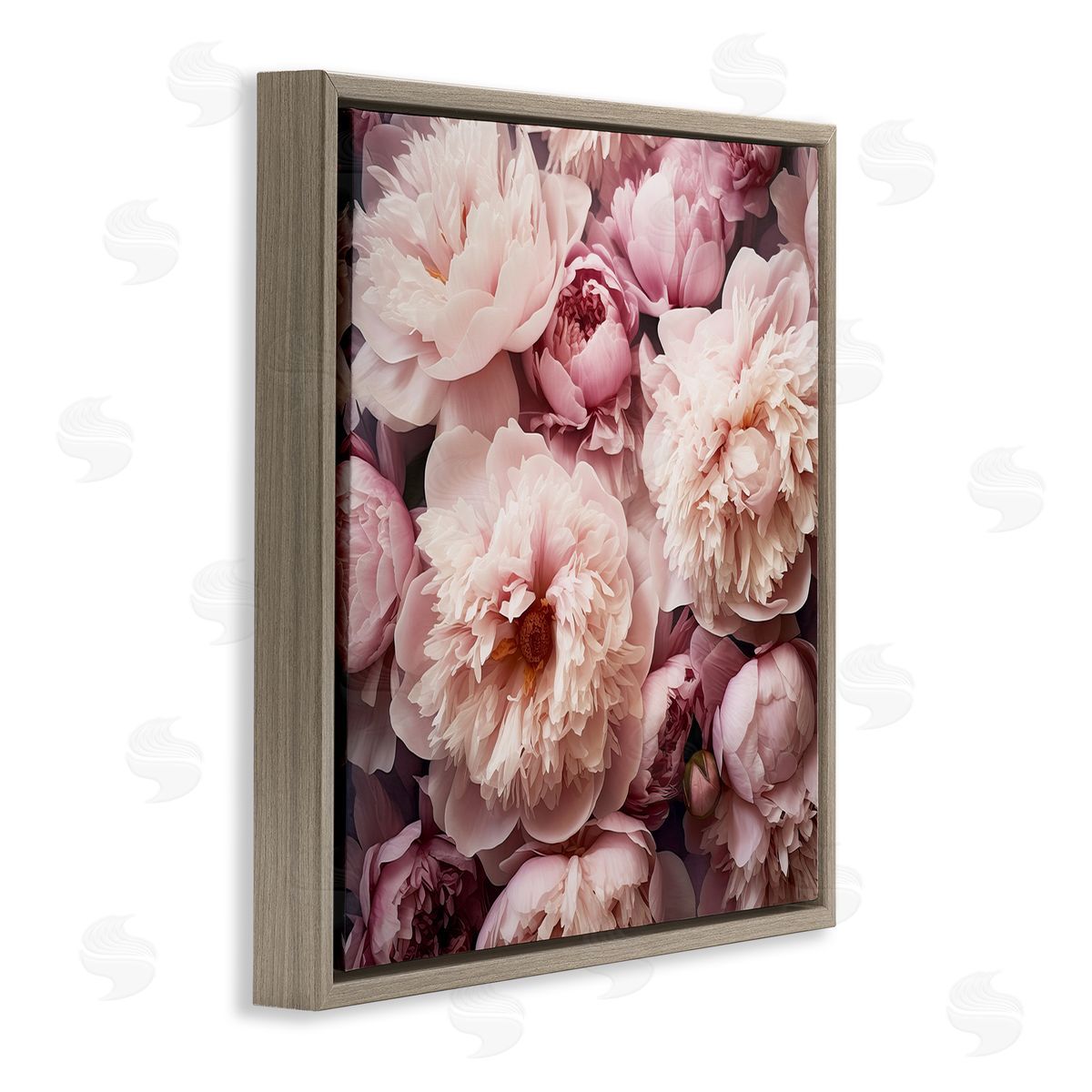 Riley B Mixed Pink Floral Photography Brown Floater Frame Canvas Artside_