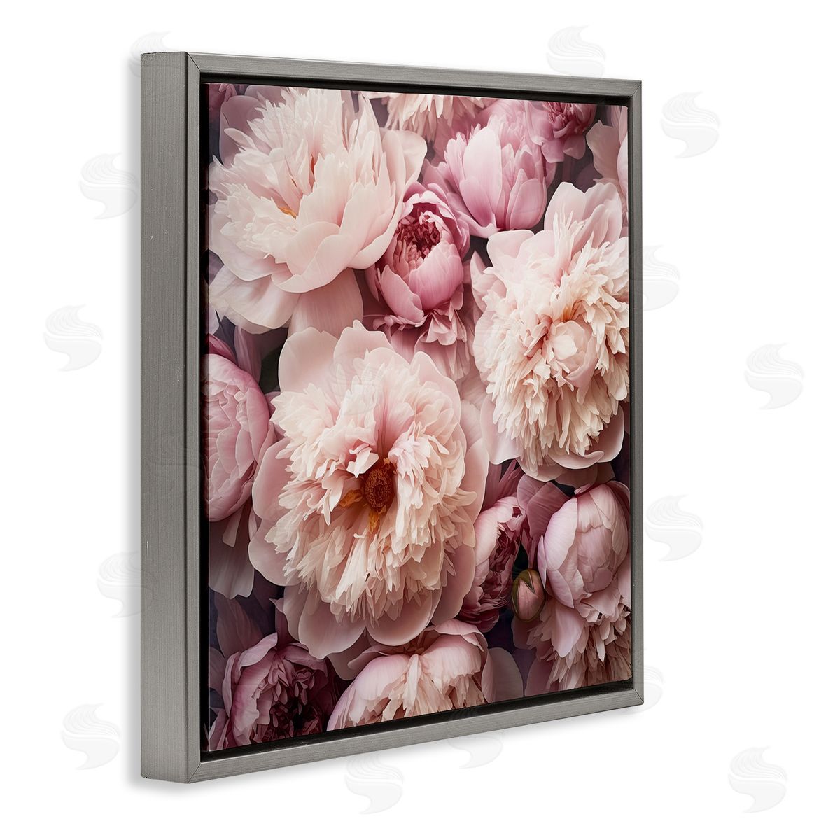 Riley B Mixed Pink Floral Photography Gray Floater Frame Canvas Artside_