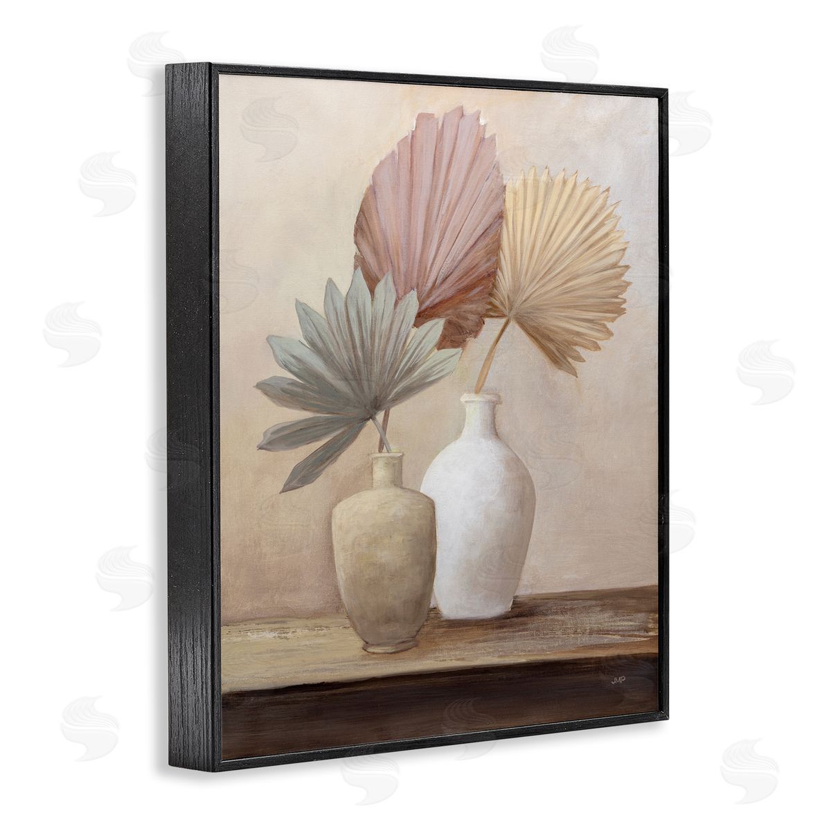 Julia Purinton Boho Palm Leaves Black Framed Giclee Wall Artside_
