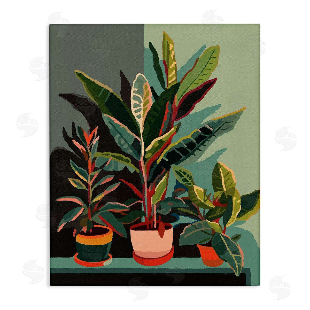Ziwei Li Modern Potted Plants Canvas Wall Art