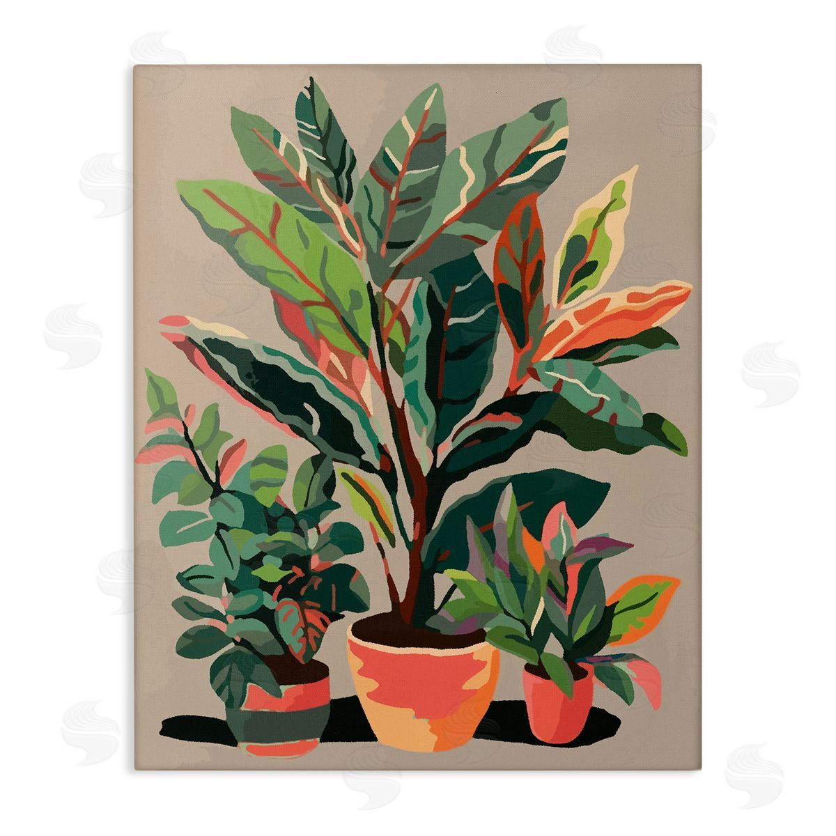 Ziwei Li Abstract Potted Plants Canvas Wall Art