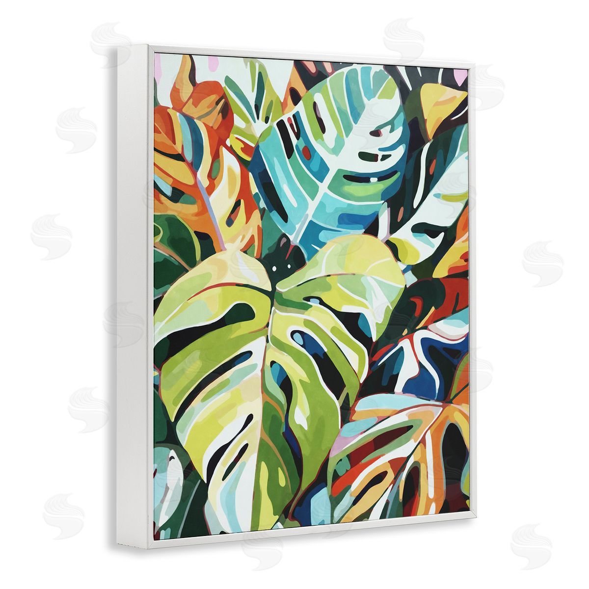 Ziwei Li Modern Tropical Palms White Framed Giclee Wall Artside_