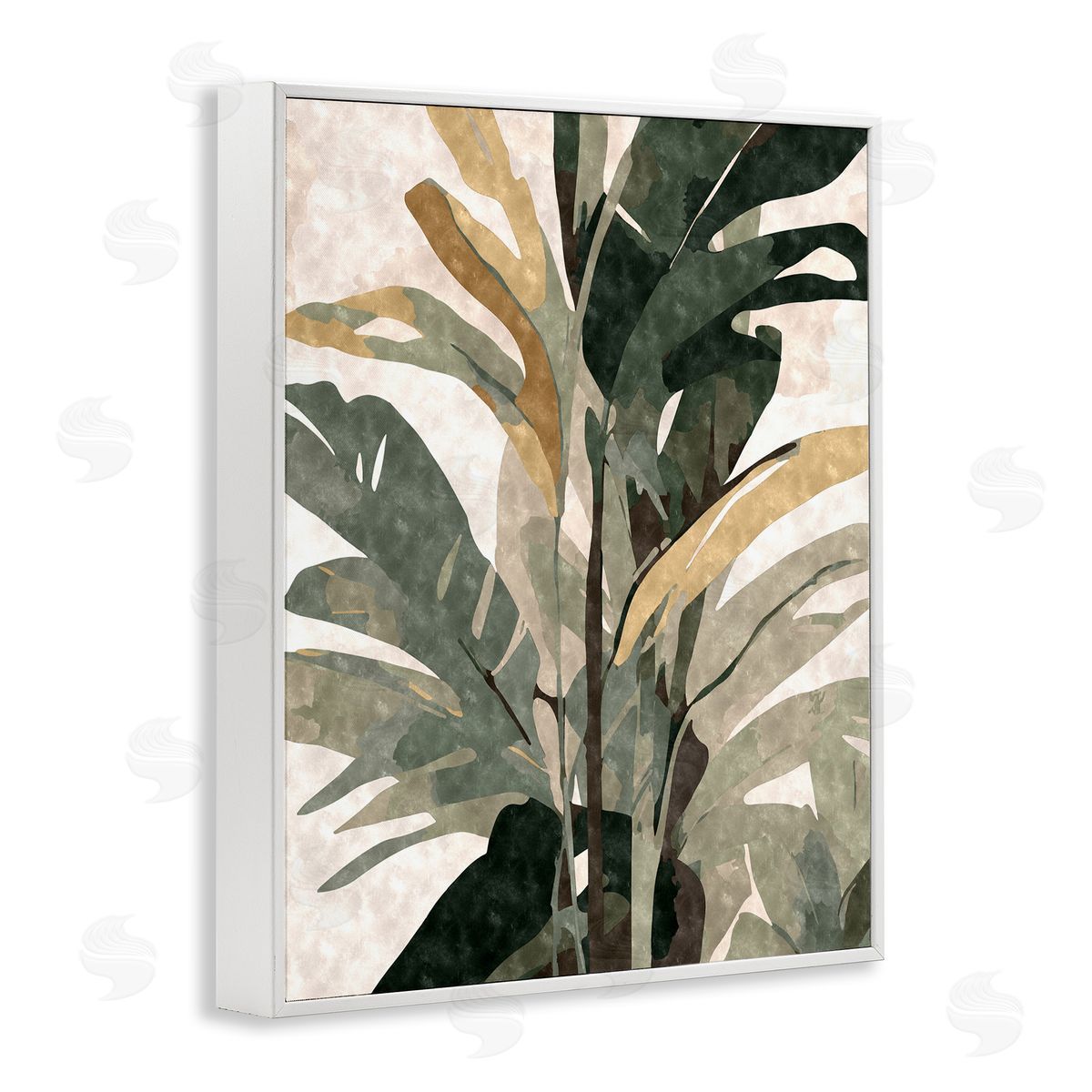 Ziwei Li Palm Plant Abstraction White Framed Giclee Wall Artside_