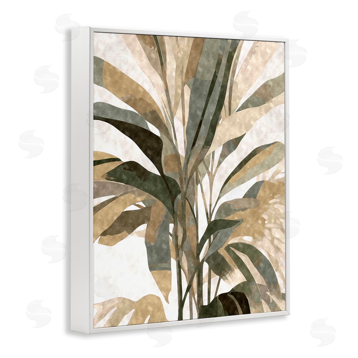Ziwei Li Boho Palm Plant White Framed Giclee Wall Artside_