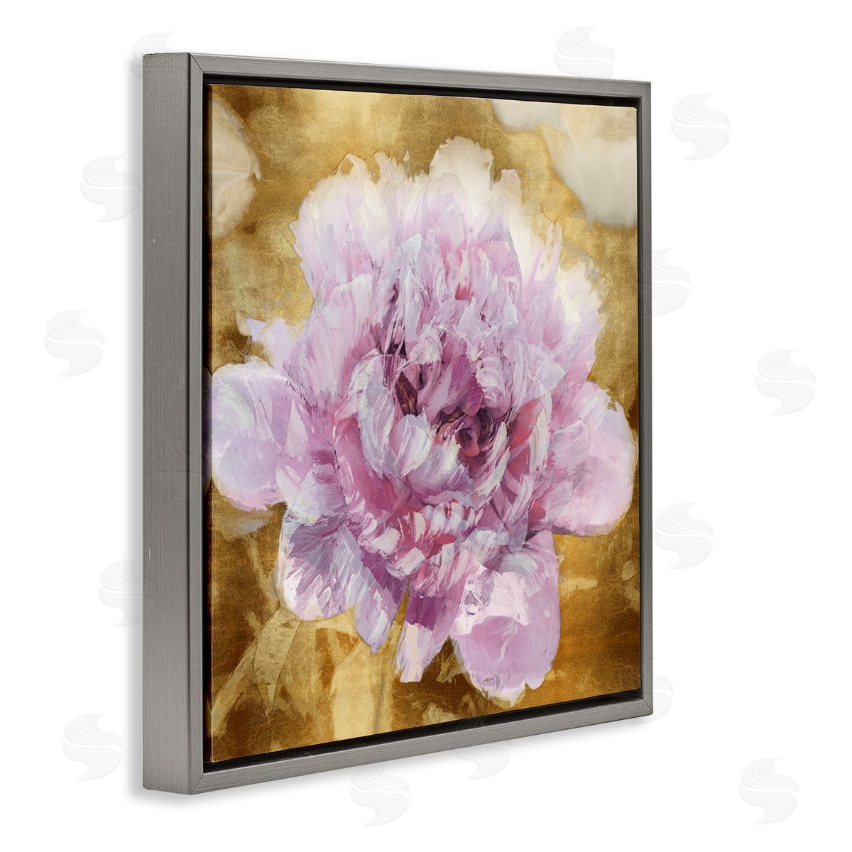 Shawna Sullivan Abstract Glam Flower Gray Floater Frame Canvas Artside_