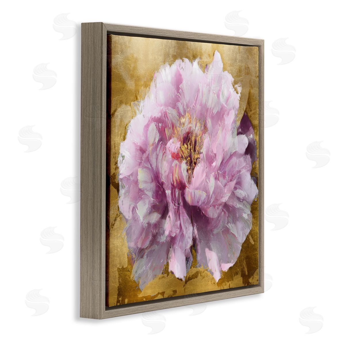 Shawna Sullivan Abstract Glam Peony Brown Floater Frame Canvas Artside_