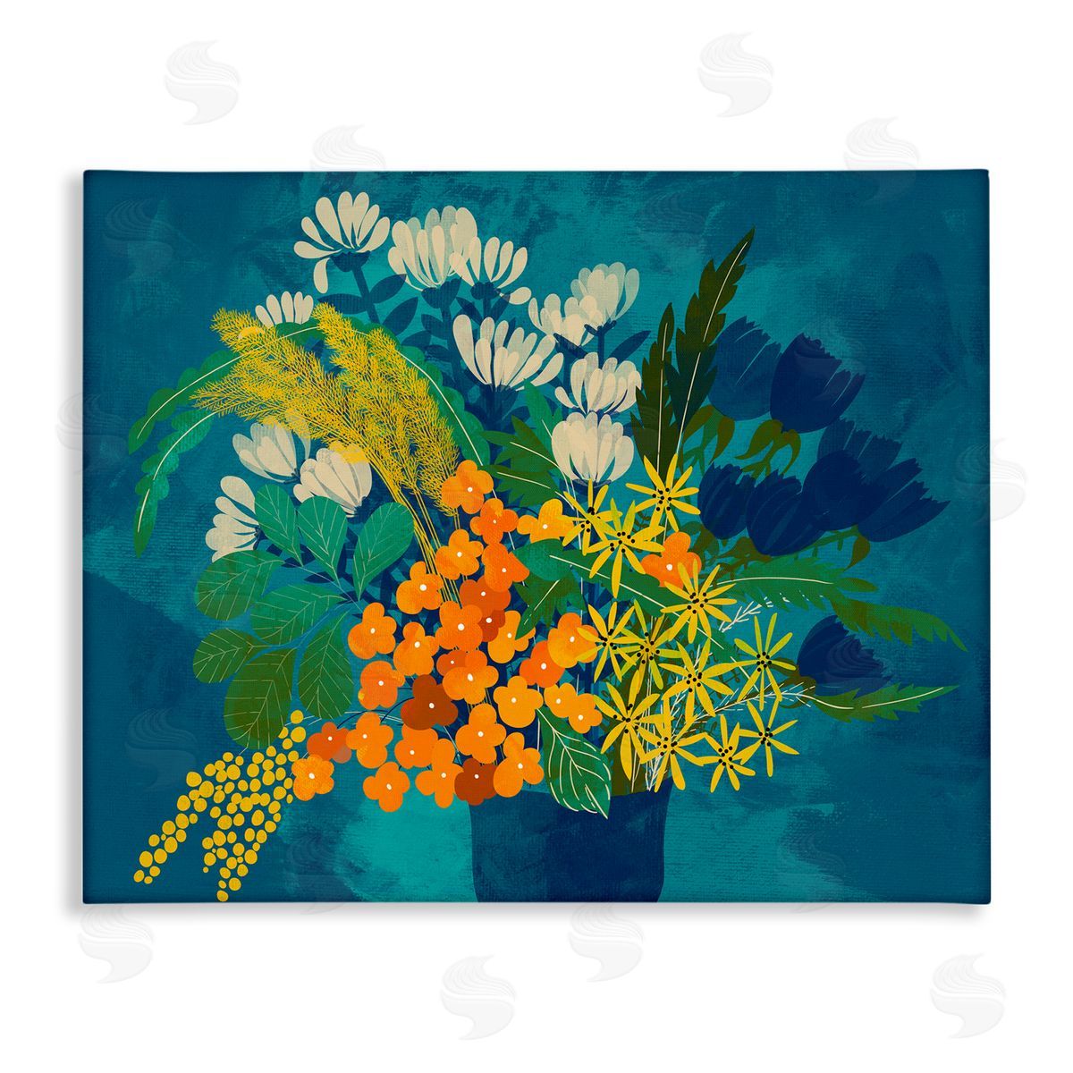 Pragya Kothari Mixed Vase Florals Canvas Wall Art
