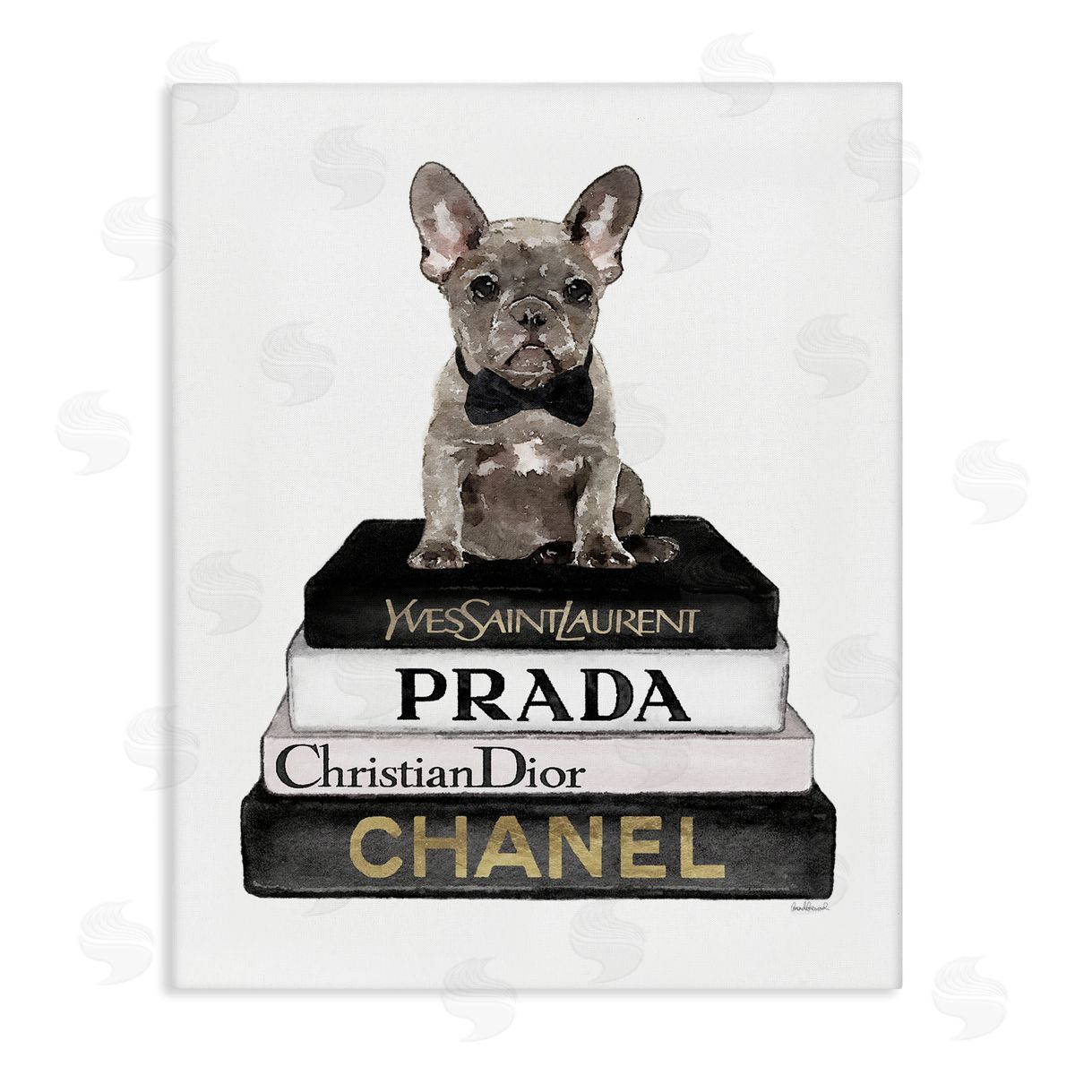 Amanda Greenwood Dog on Fashion Books Canvas Wall Art