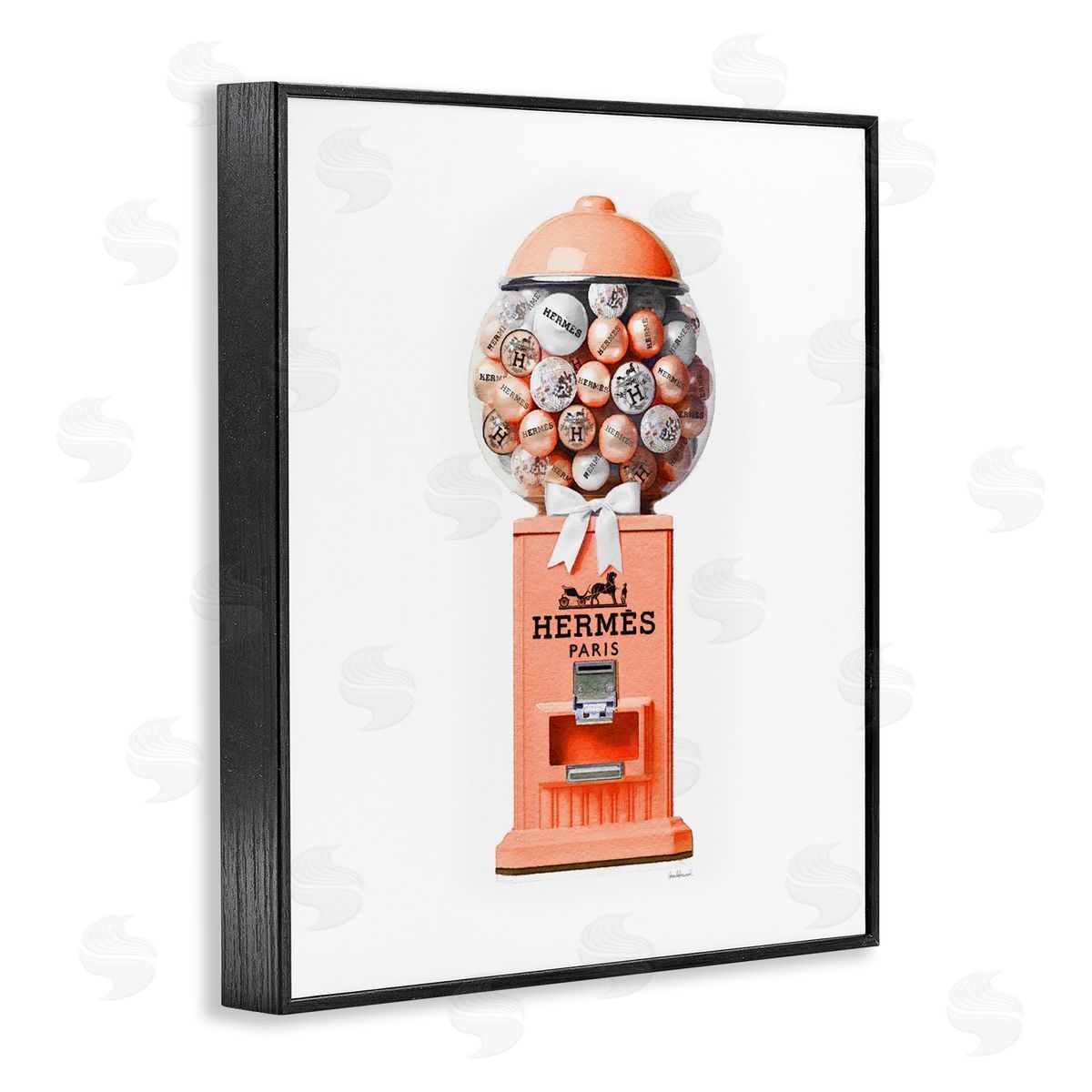 Amanda Greenwood Fashion Gumball Dispenser Black Framed Giclee Wall Artside_