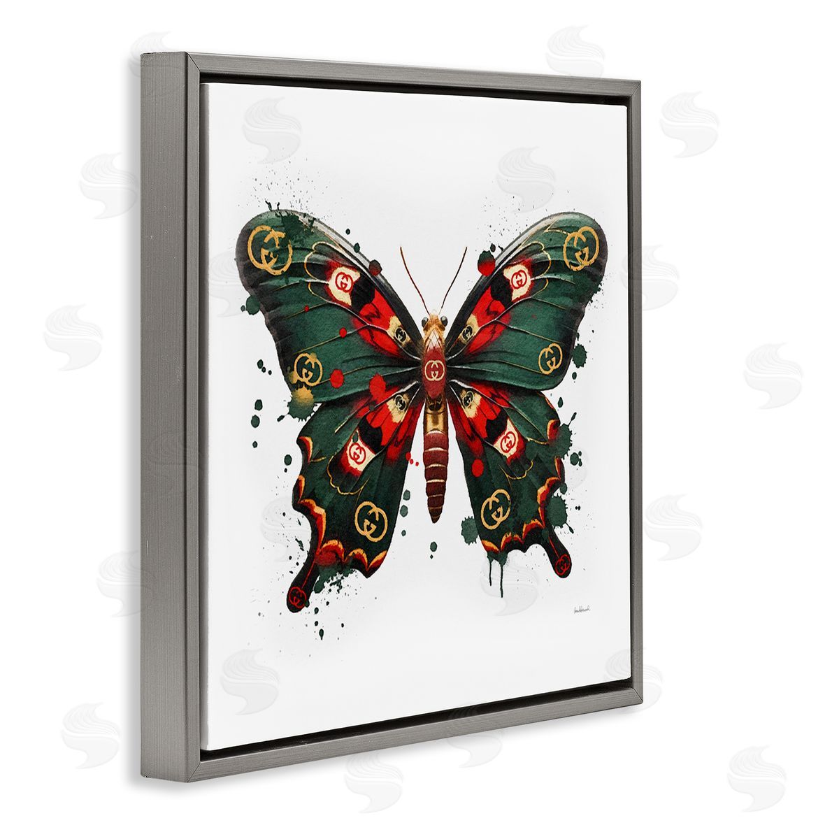 Amanda Greenwood Fashion Brand Butterfly Gray Floater Frame Canvas Artside_