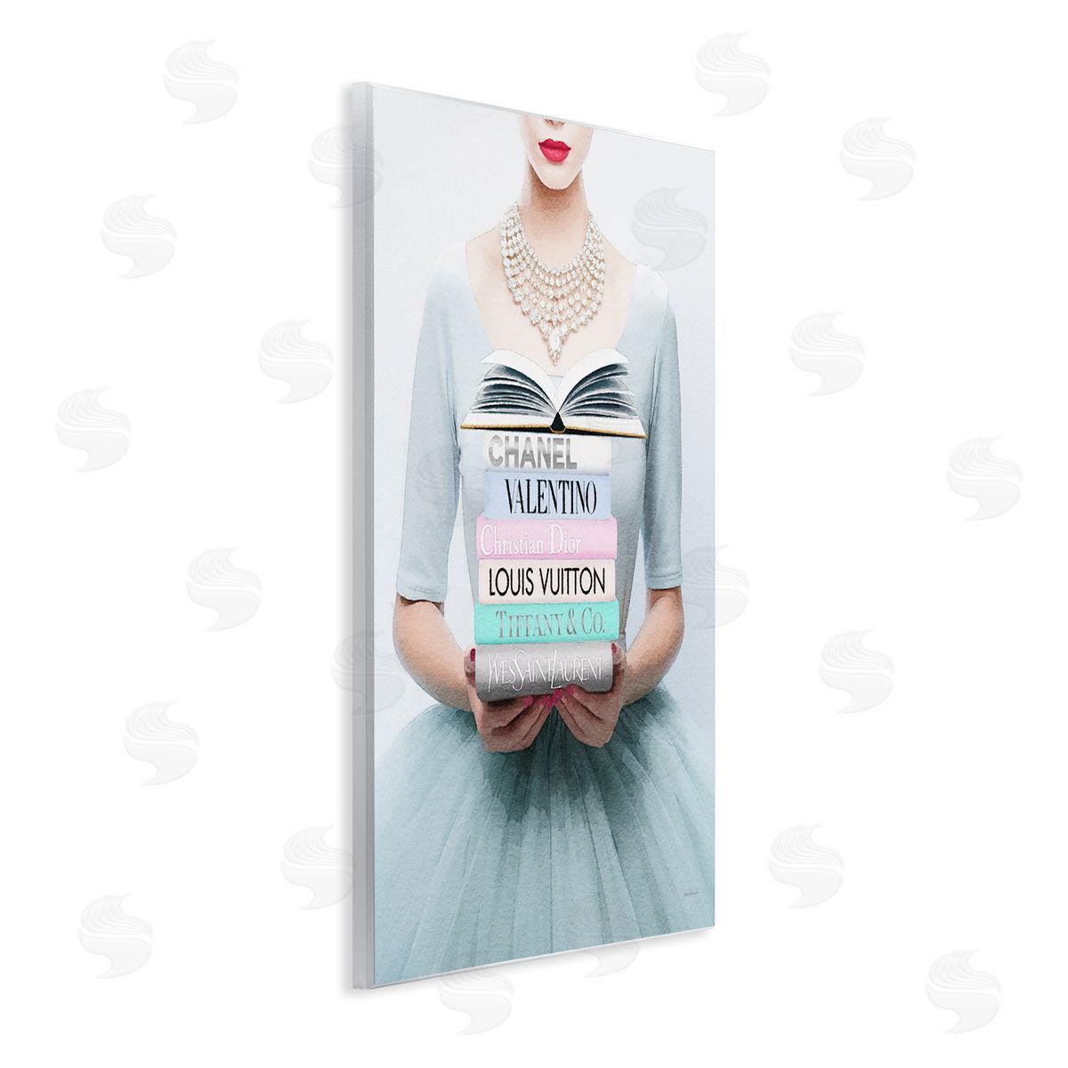 Amanda Greenwood Woman with Glam Books Wall Plaque Artside_