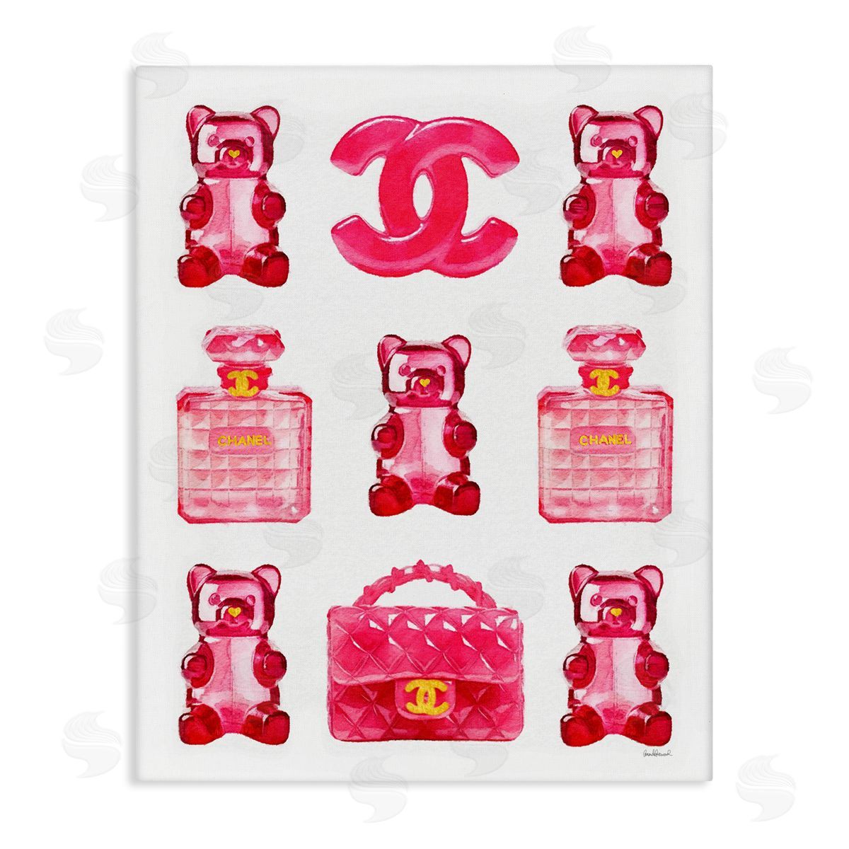 Red Glam Gummy Candy Canvas Wall Art, Home Decor by Amanda Greenwood