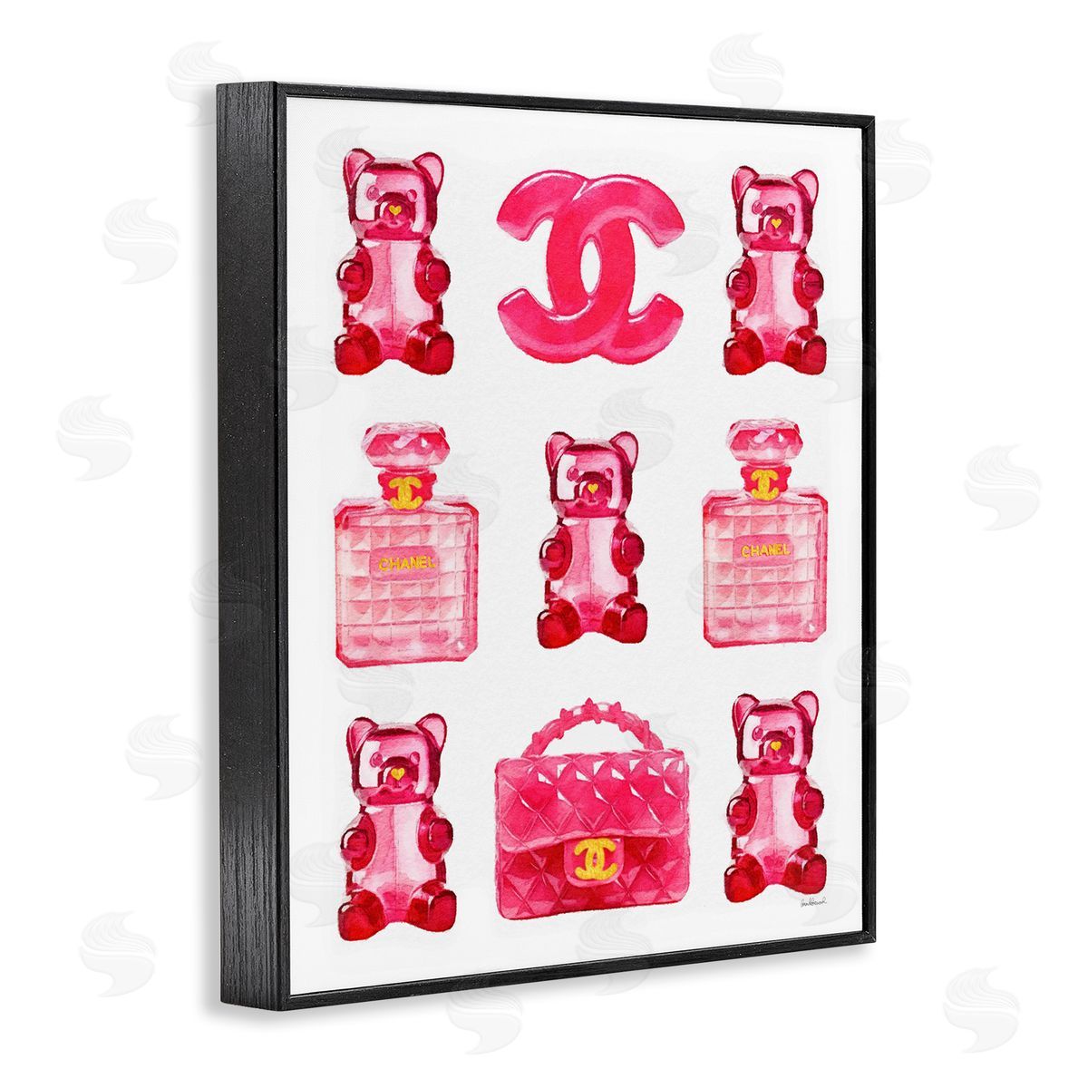 Red Glam Gummy Candy Black Frame Print Wall Art, Home Decor by Amanda Greenwood