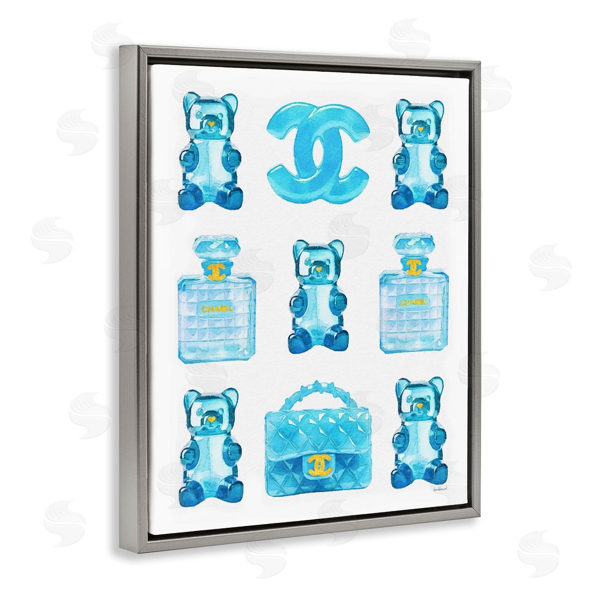 Amanda Greenwood Glam Fashion Candy Gray Floater Frame Canvas Artside_