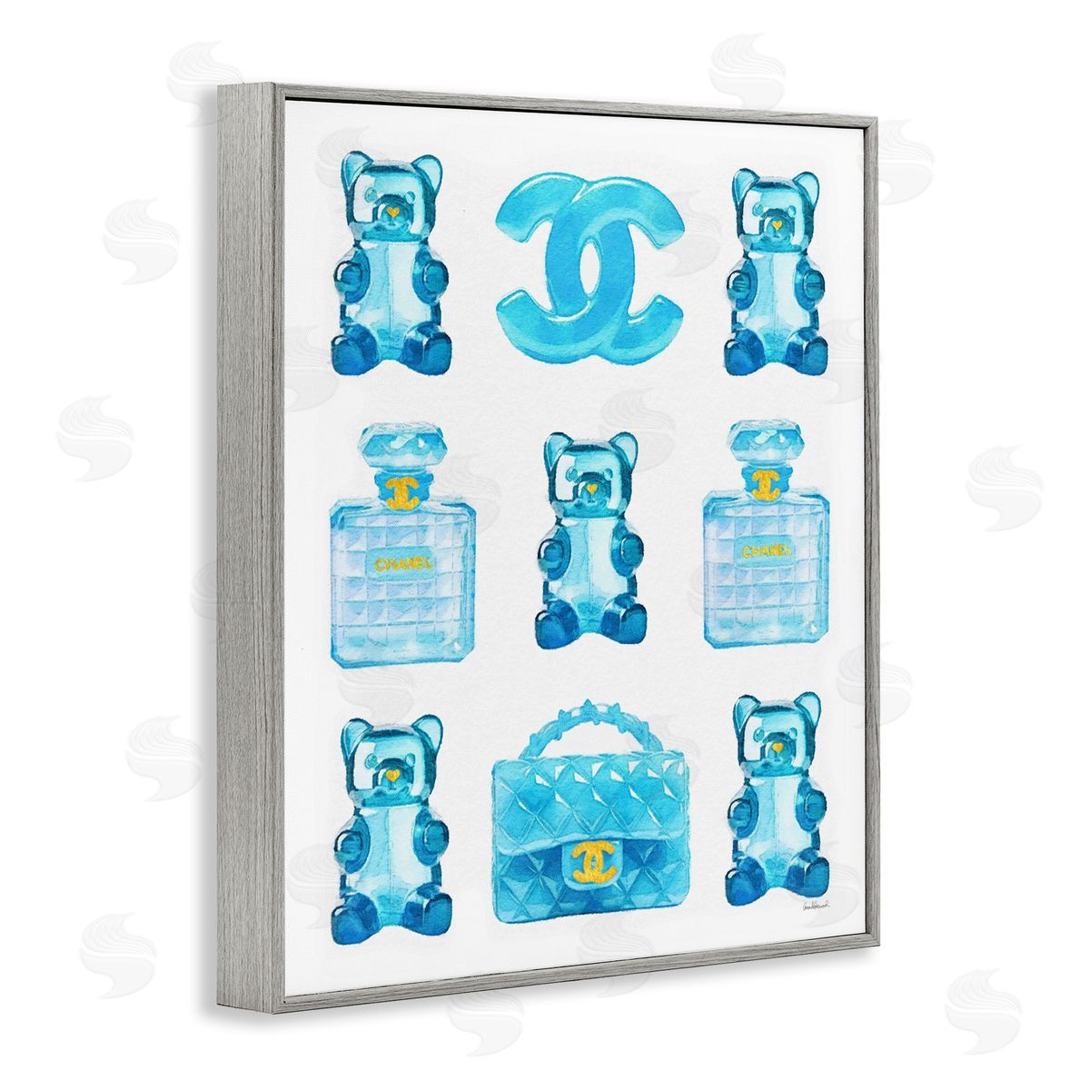 Amanda Greenwood Glam Fashion Candy Gray Framed Giclee Wall Artside_
