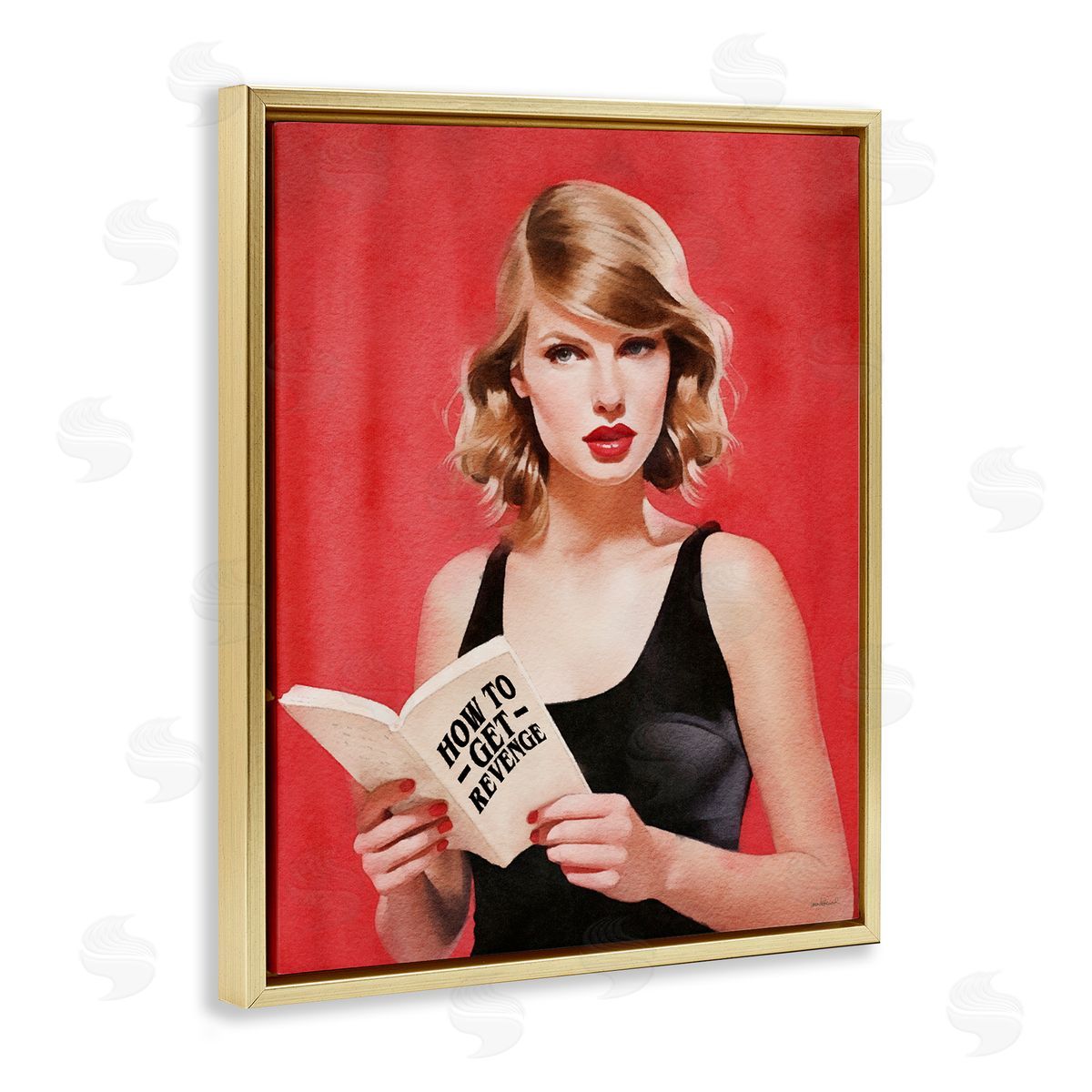 Amanda Greenwood Popstar Revenge Book Gold Floater Frame Canvas Artside_