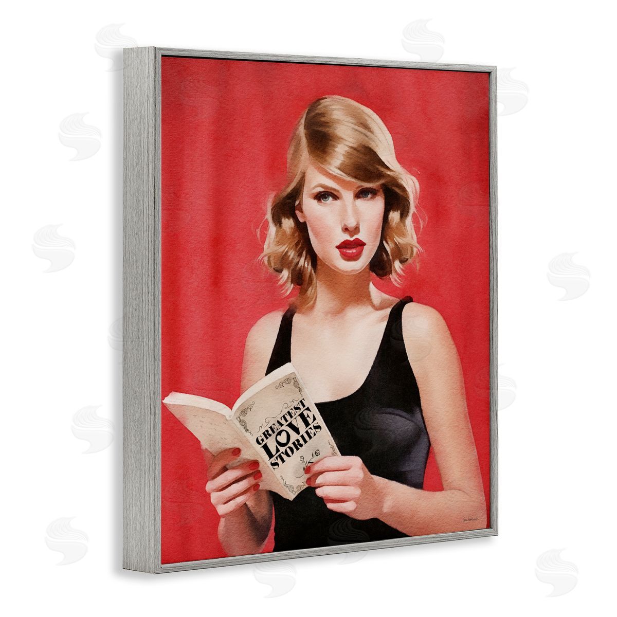 Amanda Greenwood Popstar Love Stories Gray Framed Giclee Wall Artside_