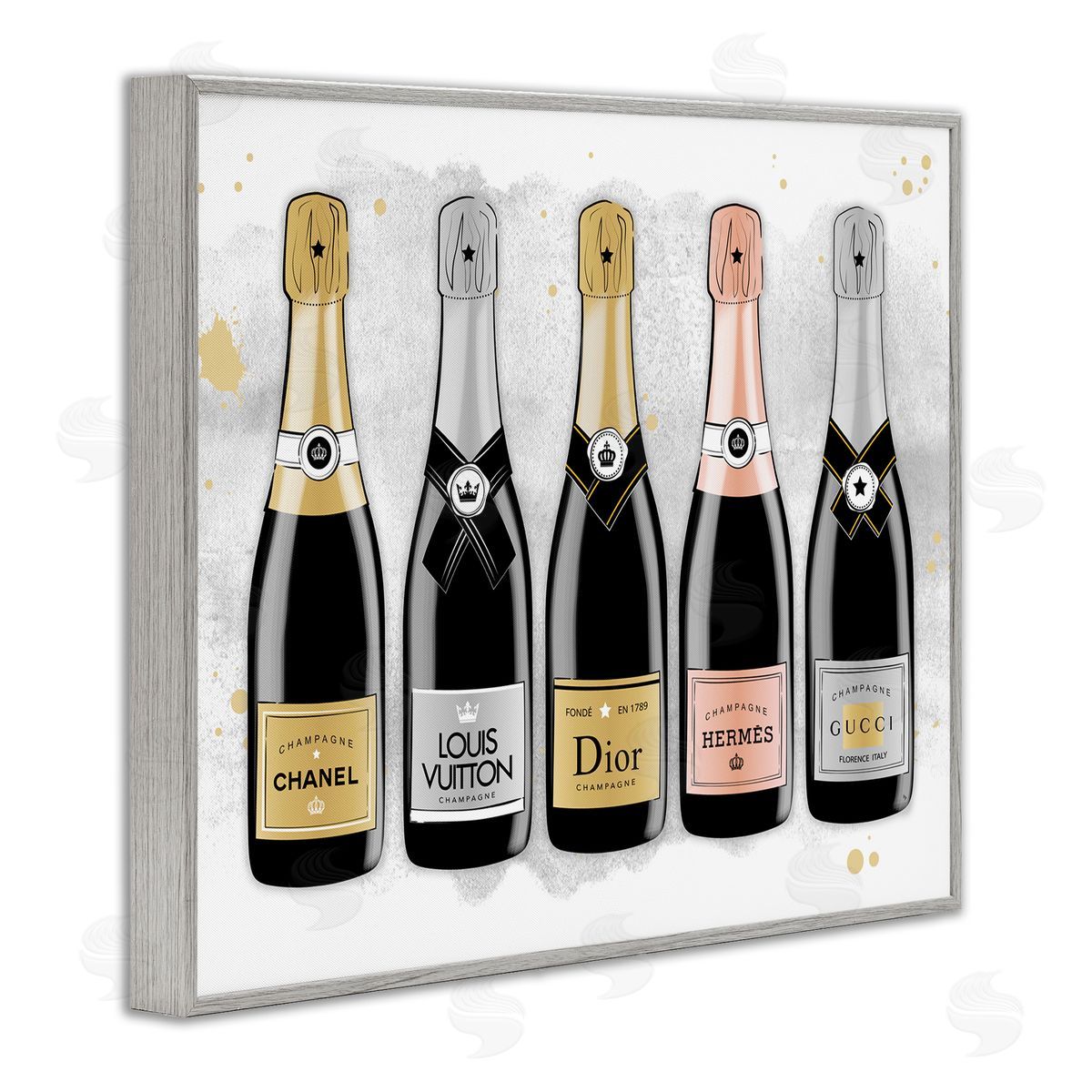 Martina Pavlova Varied Glam Champagne Gray Framed Giclee Wall Artside_