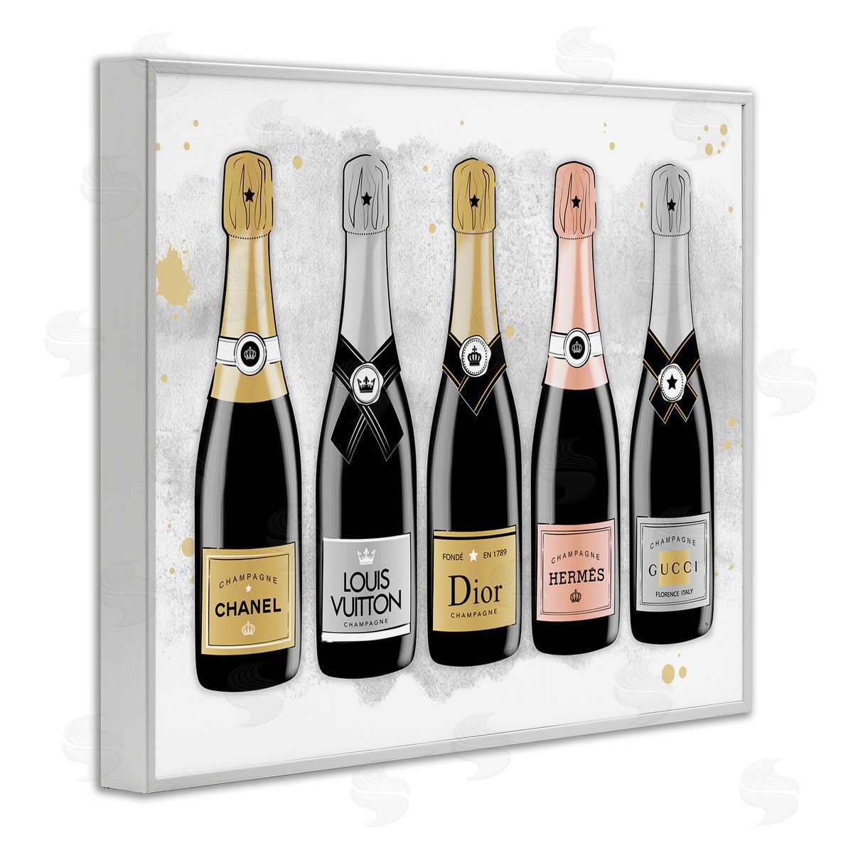 Martina Pavlova Varied Glam Champagne White Framed Giclee Wall Artside_