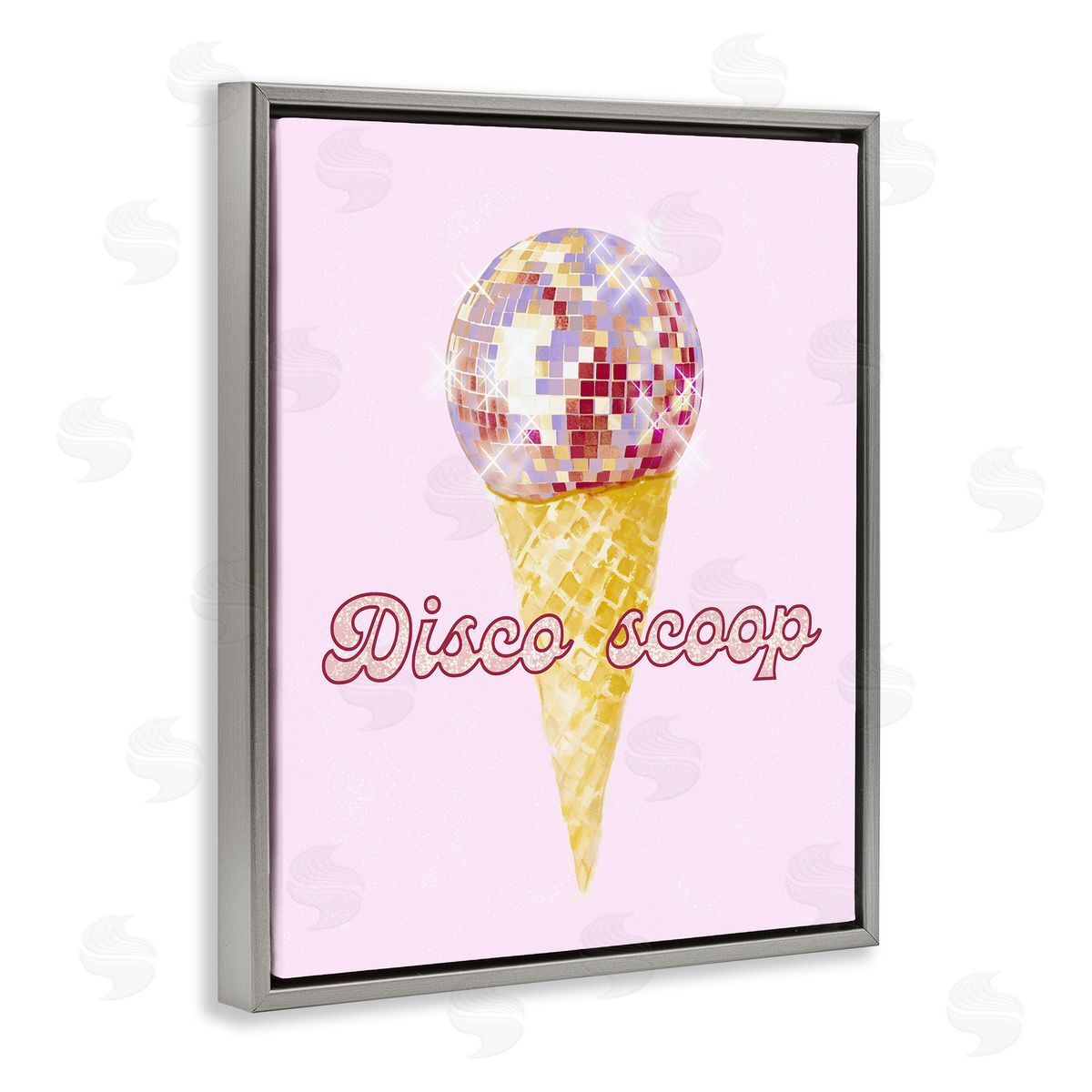 Ziwei Li Disco Scoop Ice Cream Gray Floater Frame Canvas Artside_
