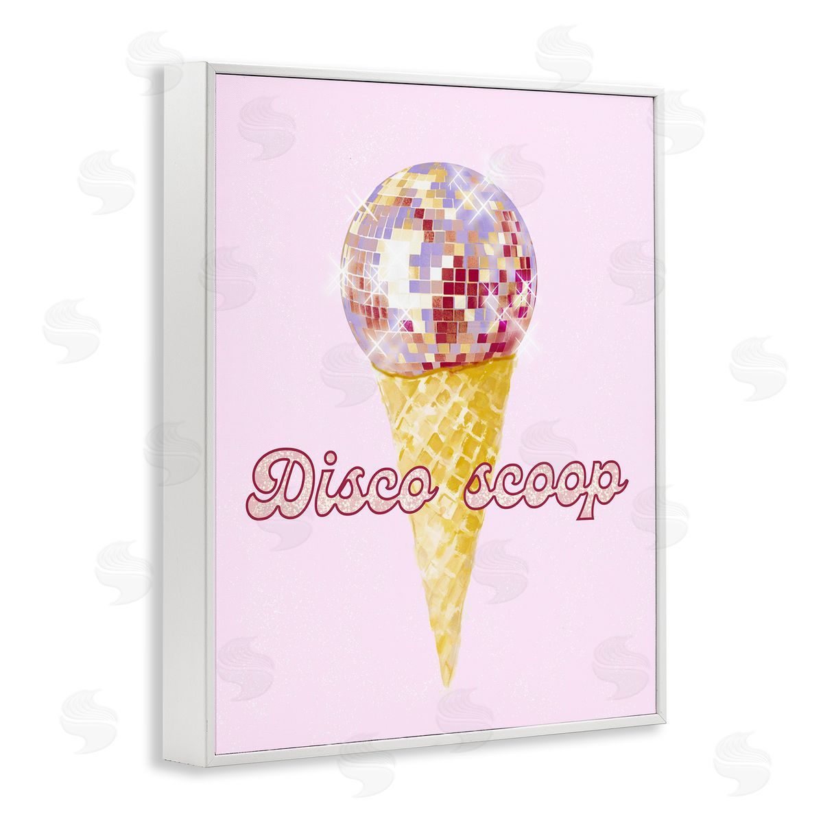 Ziwei Li Disco Scoop Ice Cream White Framed Giclee Wall Artside_
