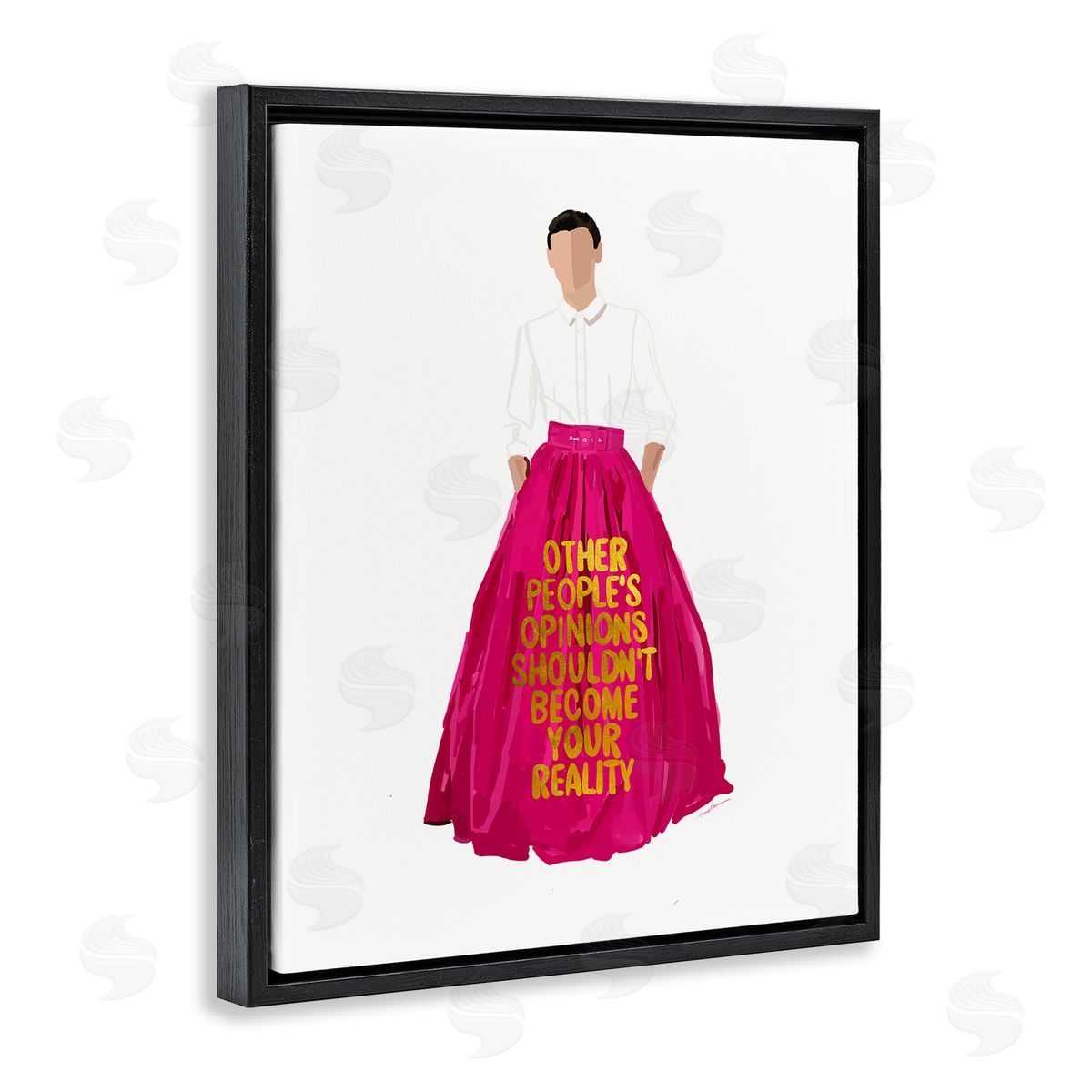 Amelia Noyes Inspirational Confidence Phrase Black Floater Frame Canvas Artside_