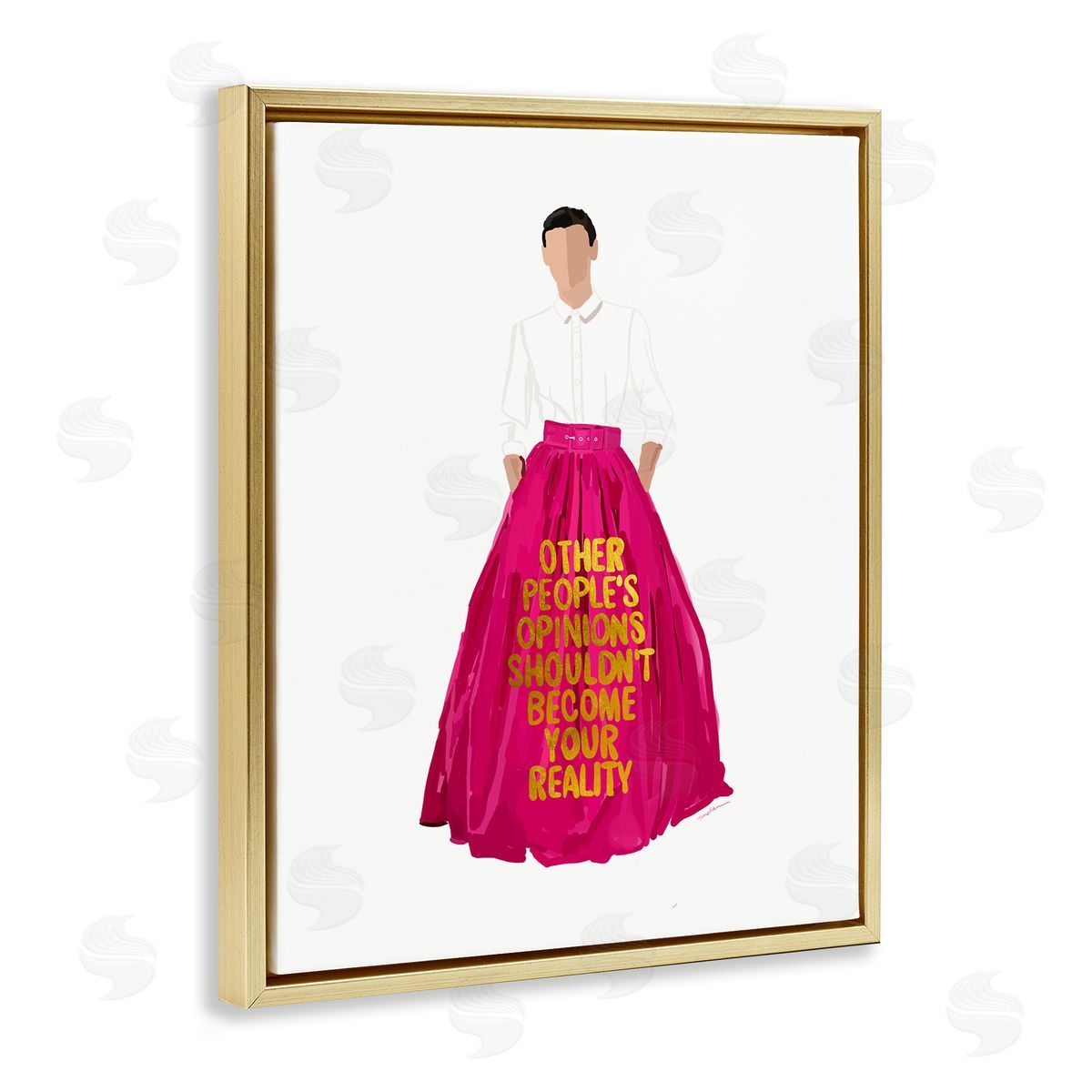 Amelia Noyes Inspirational Confidence Phrase Gold Floater Frame Canvas Artside_