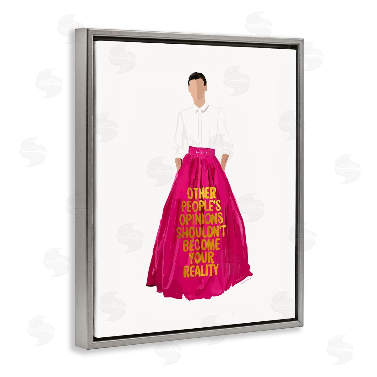 Amelia Noyes Inspirational Confidence Phrase Gray Floater Frame Canvas Artside_